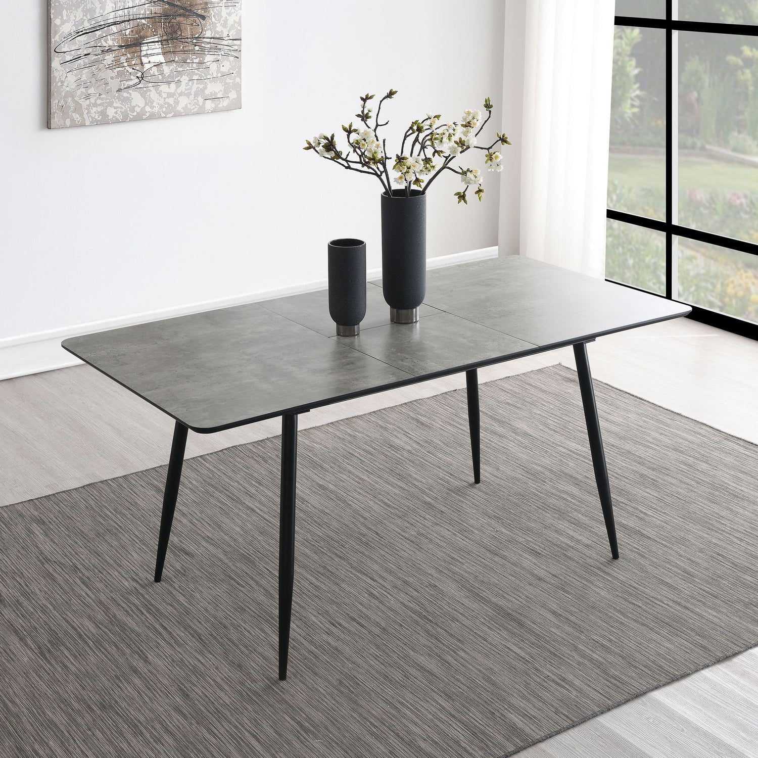 Grant - Extension Dining Table With Butterfly Leaf - Gray