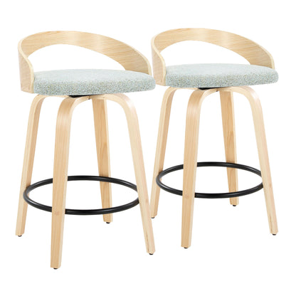 Grotto - Mid-Century Modern Fixed Height Counter Stool Swivel &amp;h Round Footrest