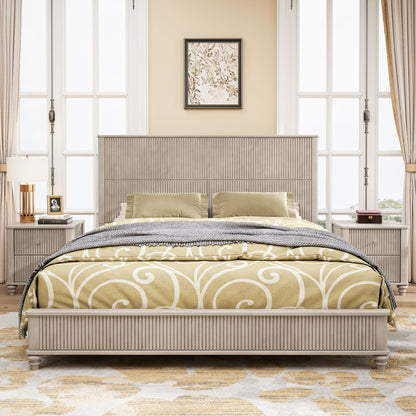 Platform Bed Frame &amp; Tall Headboard