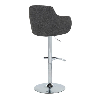 Boyne - Contemporary Adjustable Barstool With Swivel &amp; Rounded T Footrest (Set of 2)
