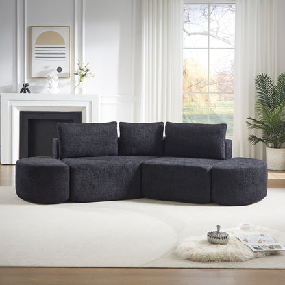 V - Shaped Modular Sofa Set With 3 Pillow