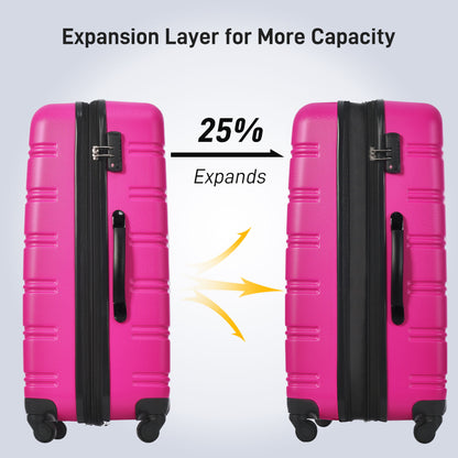Hardshell Luggage Sets 24&quot; Bag Spinner Suitcase With Tsa Lock Lightweight