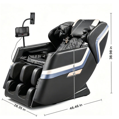 Massage Chair Recliner, Zero Gravity &amp; Full Body Air Pressure - Black