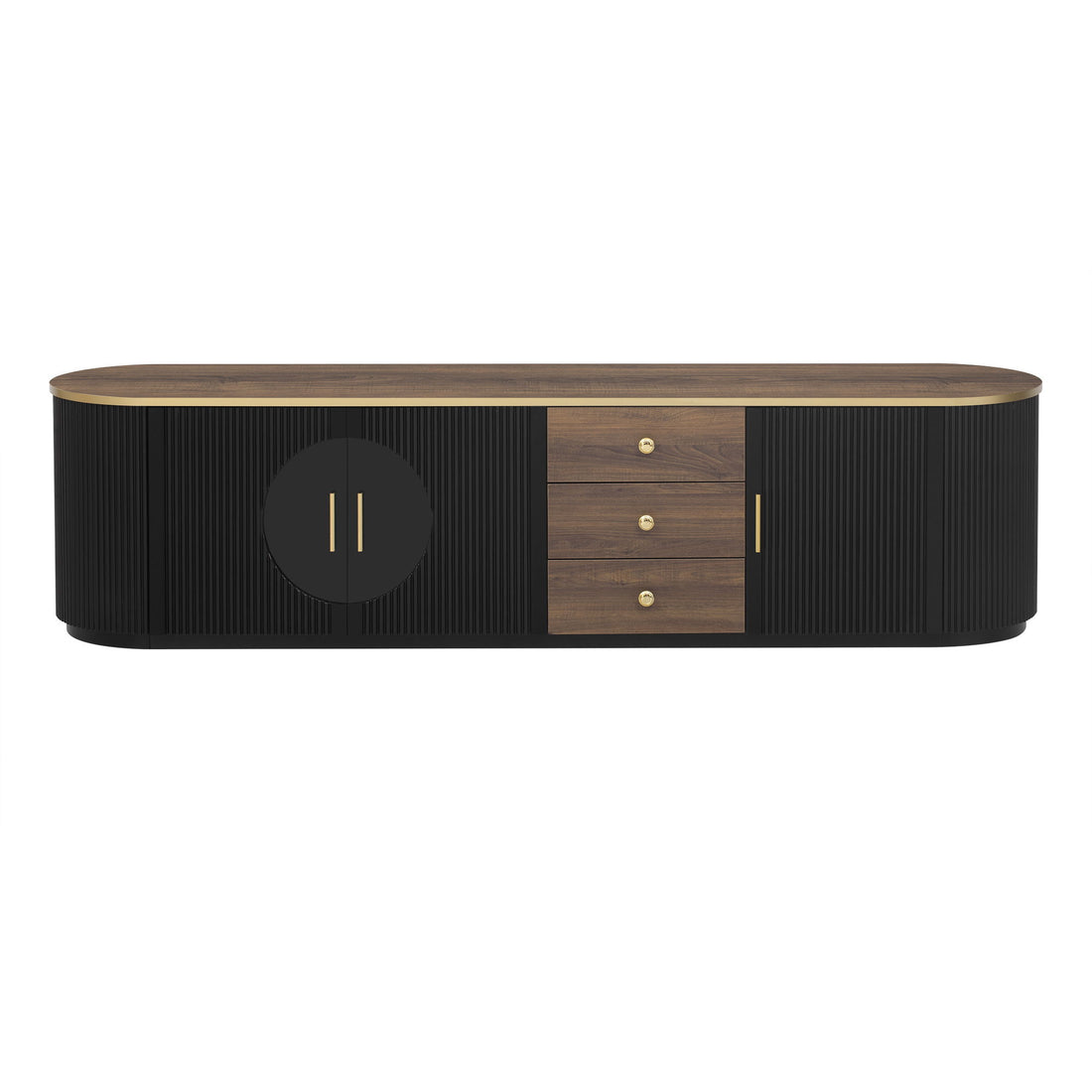 Modern Minimalist TV Stand For TVs Up To 80&quot; With 3 Drawers And 1 Shelf