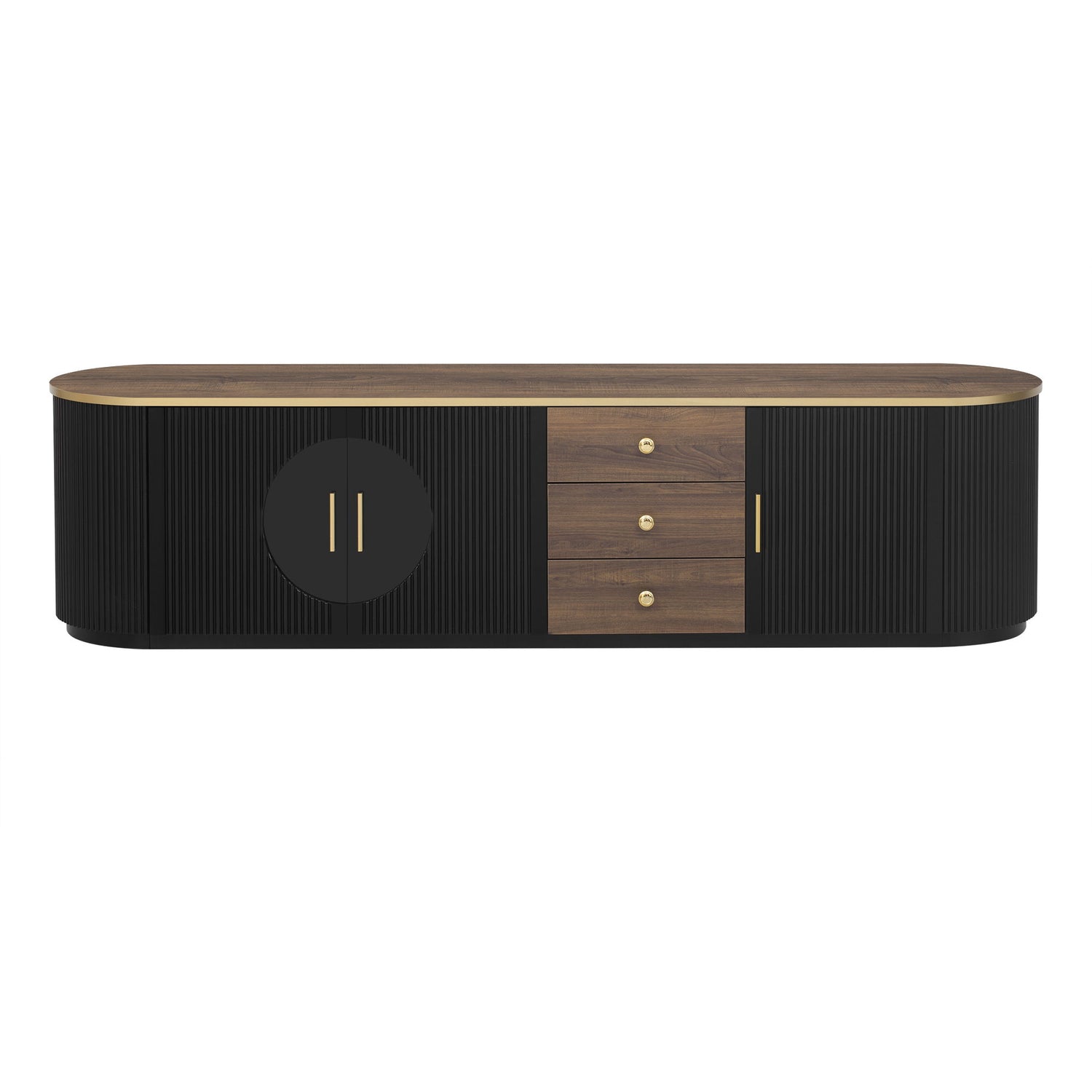 Modern Minimalist TV Stand For TVs Up To 80&quot; With 3 Drawers And 1 Shelf