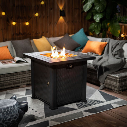 28&quot; Square Fire Pit Table - Brown