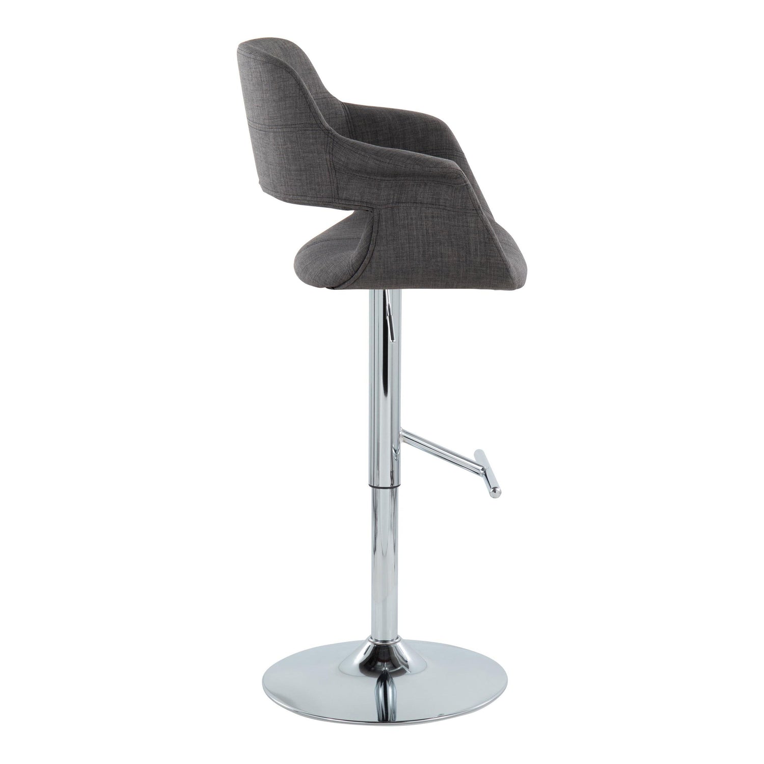 Vintage Flair - Mid Century Modern Adjustable Barstool &amp; Straight T Footrest (Set of 2)