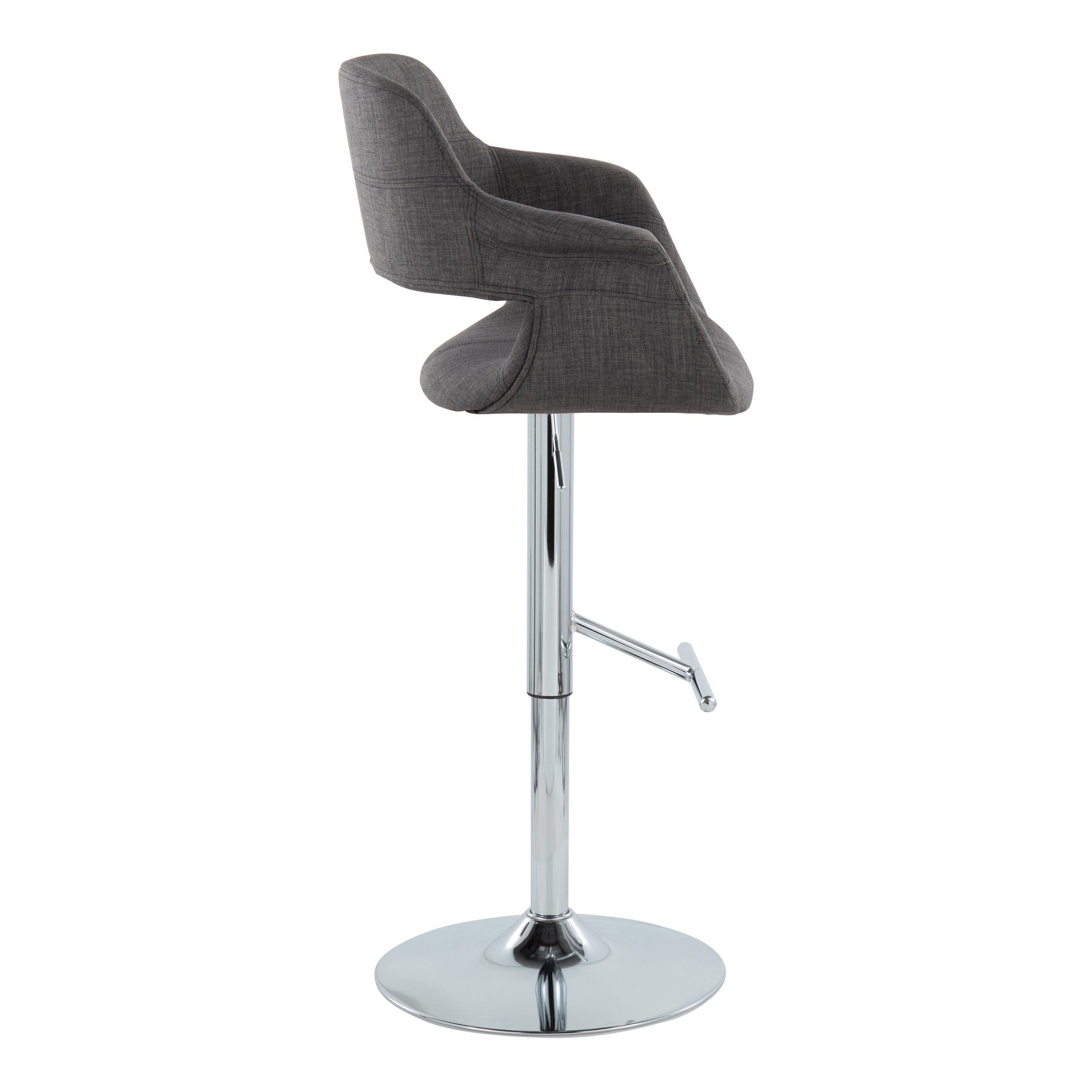 Vintage Flair - Mid Century Modern Adjustable Barstool &amp; Straight T Footrest (Set of 2)