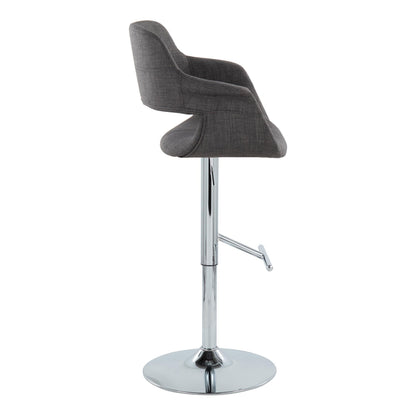 Vintage Flair - Mid Century Modern Adjustable Barstool &amp; Straight T Footrest (Set of 2)