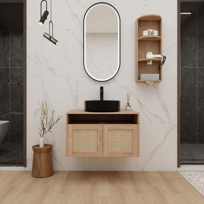 Bathroom Vanity &amp; Art Sink And Storage Rack, Float Mounting Design
