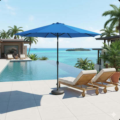 Patio Umbrella With Crank Lift And Tilt, UV-Resistant Canopy