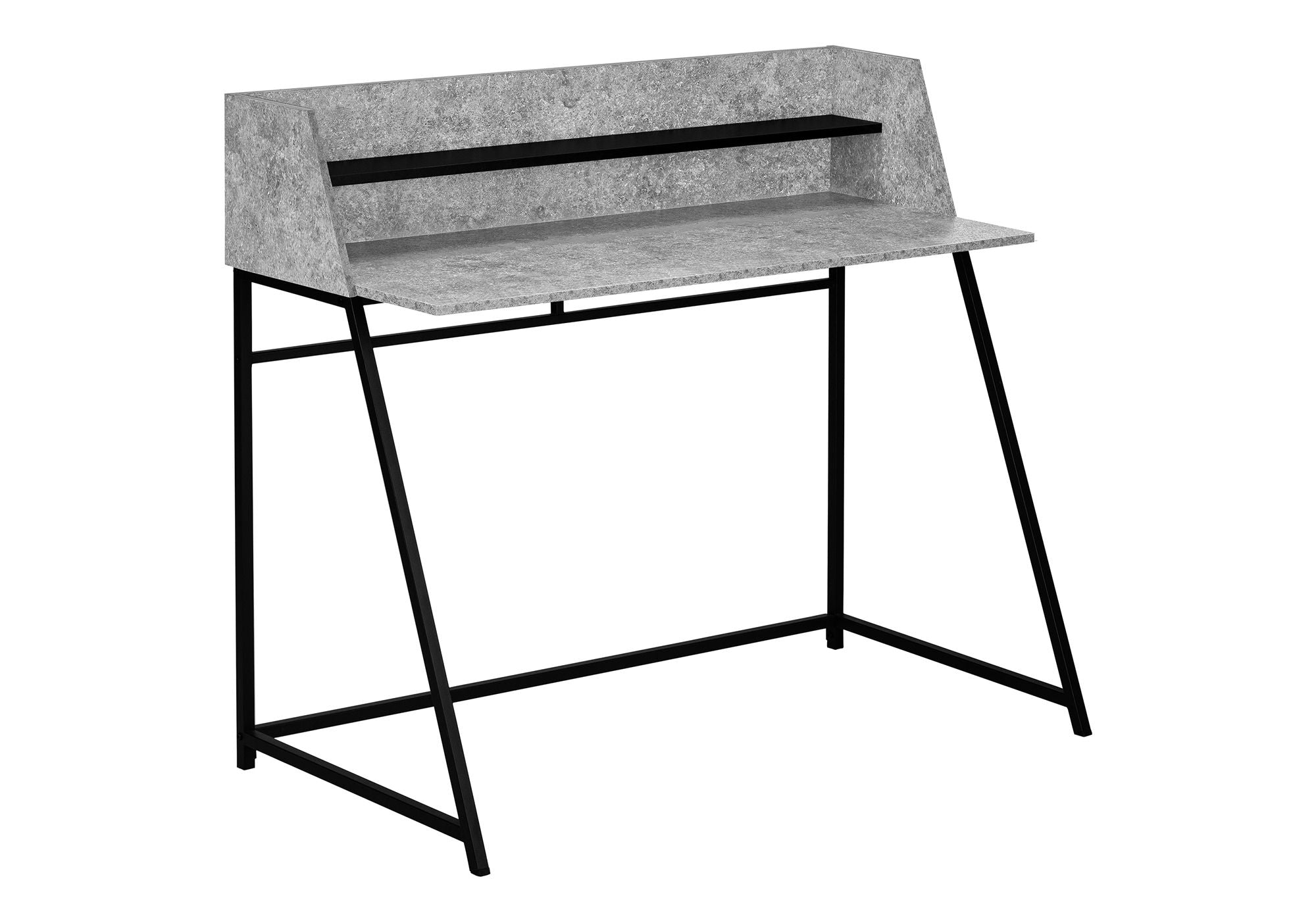 Computer Desk For Home Office, Laptop, Storage Shelves, Marble Look Contemporary &amp; Modern