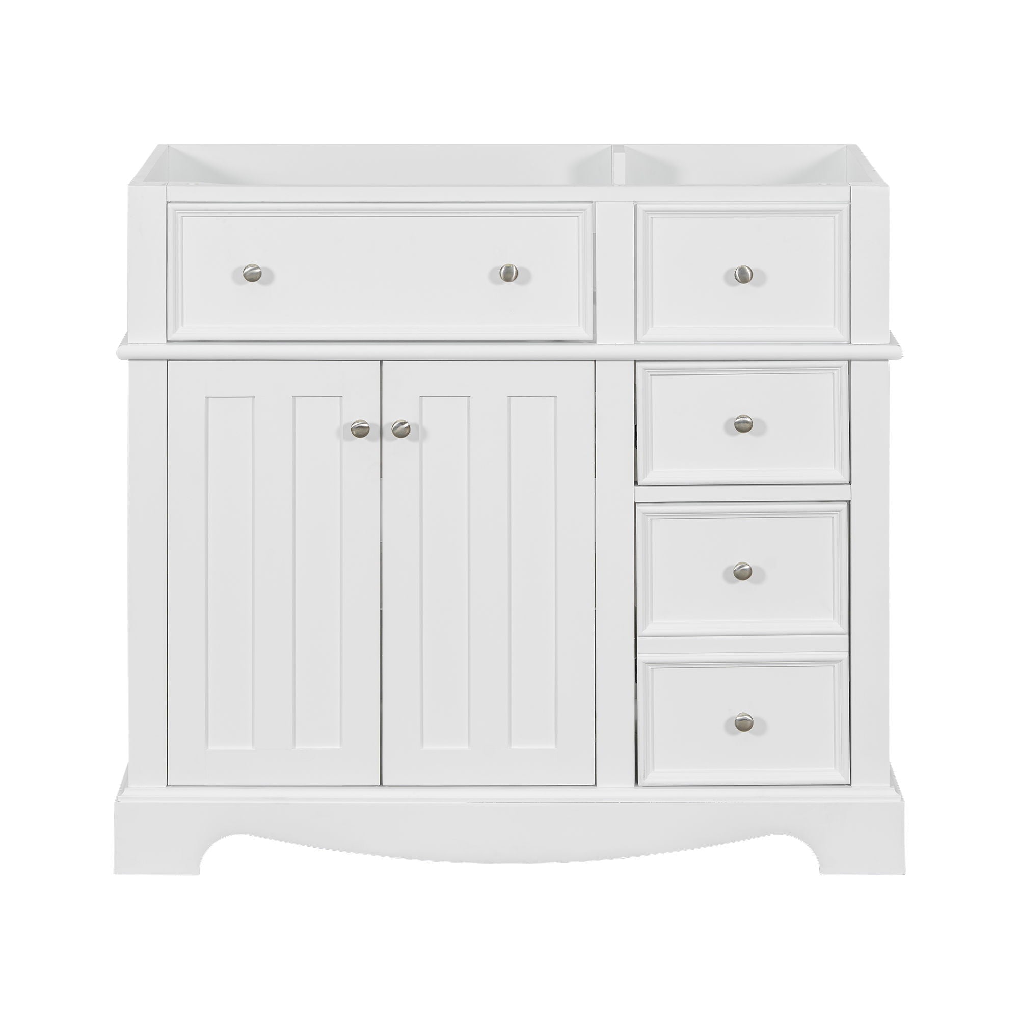 Vanity Without Basin Sink, Frame Bathroom Storage Cabinet, Freestanding Vanity With 3 Drawers &amp; Adjustable Shelf