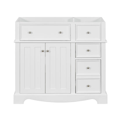 Vanity Without Basin Sink, Frame Bathroom Storage Cabinet, Freestanding Vanity With 3 Drawers &amp; Adjustable Shelf