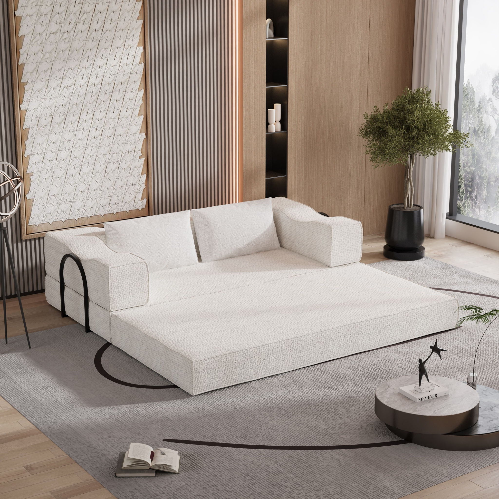 3 Seat Folding Floor Couch &amp; King Size Bed Mattress