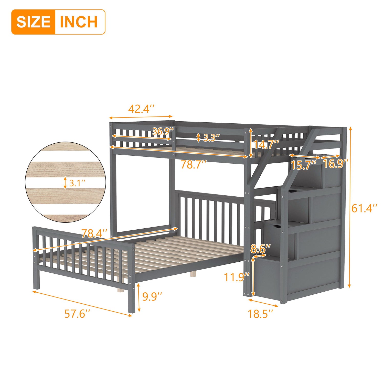 Loft Bed With Staircase And Storage