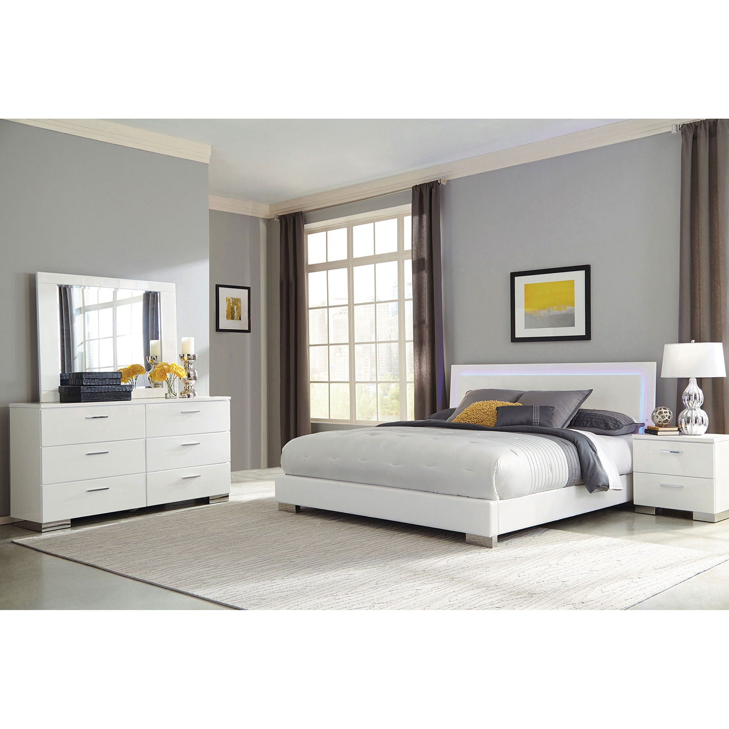 Dulcey - Bedroom Set &amp; LED Lighting