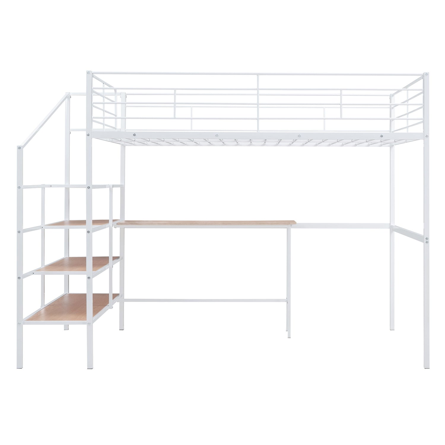 Loft Bed With Desk And Lateral Storage Ladder