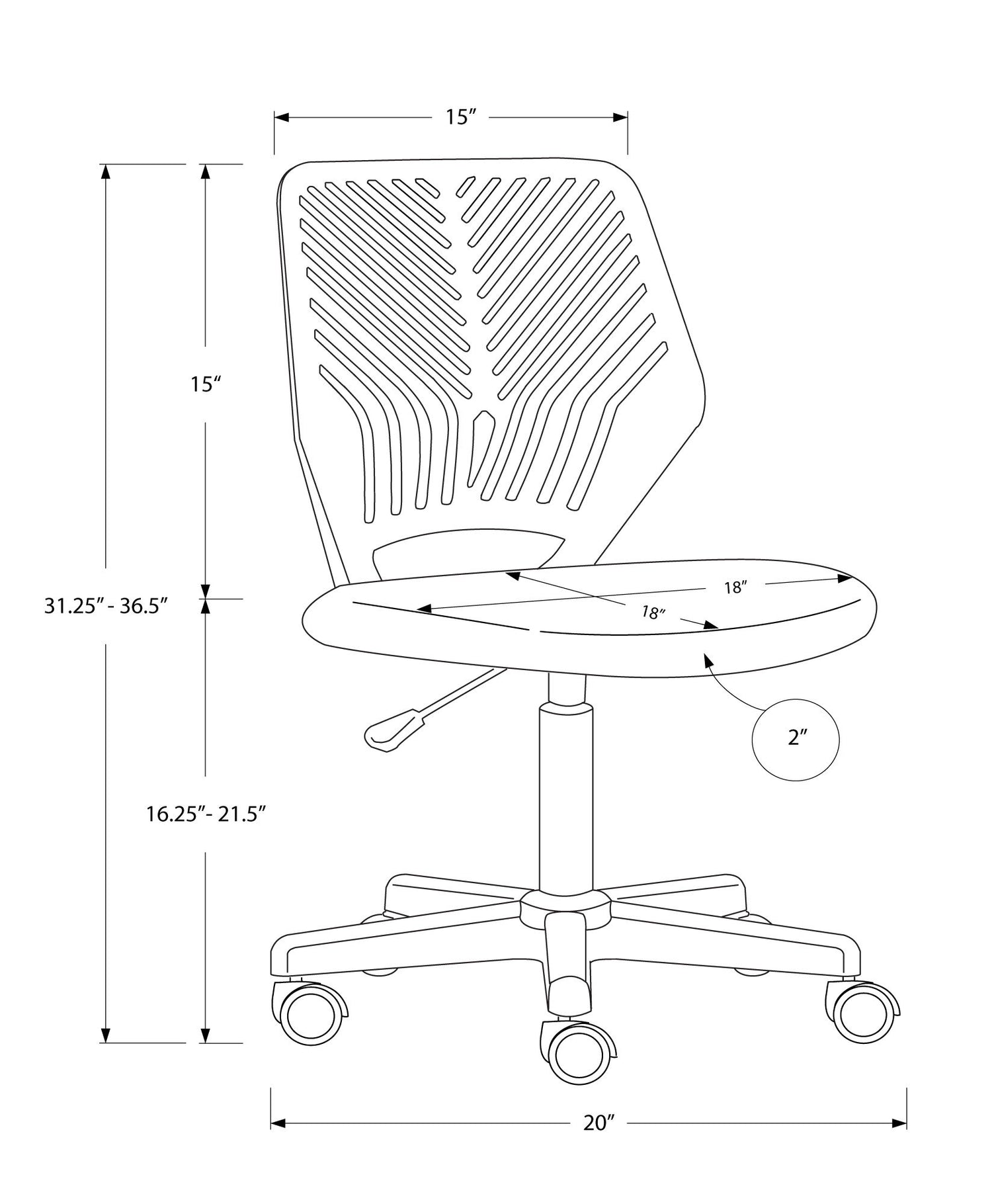 Office Chair &amp; Adjustable Height, Swivel, Ergonomic