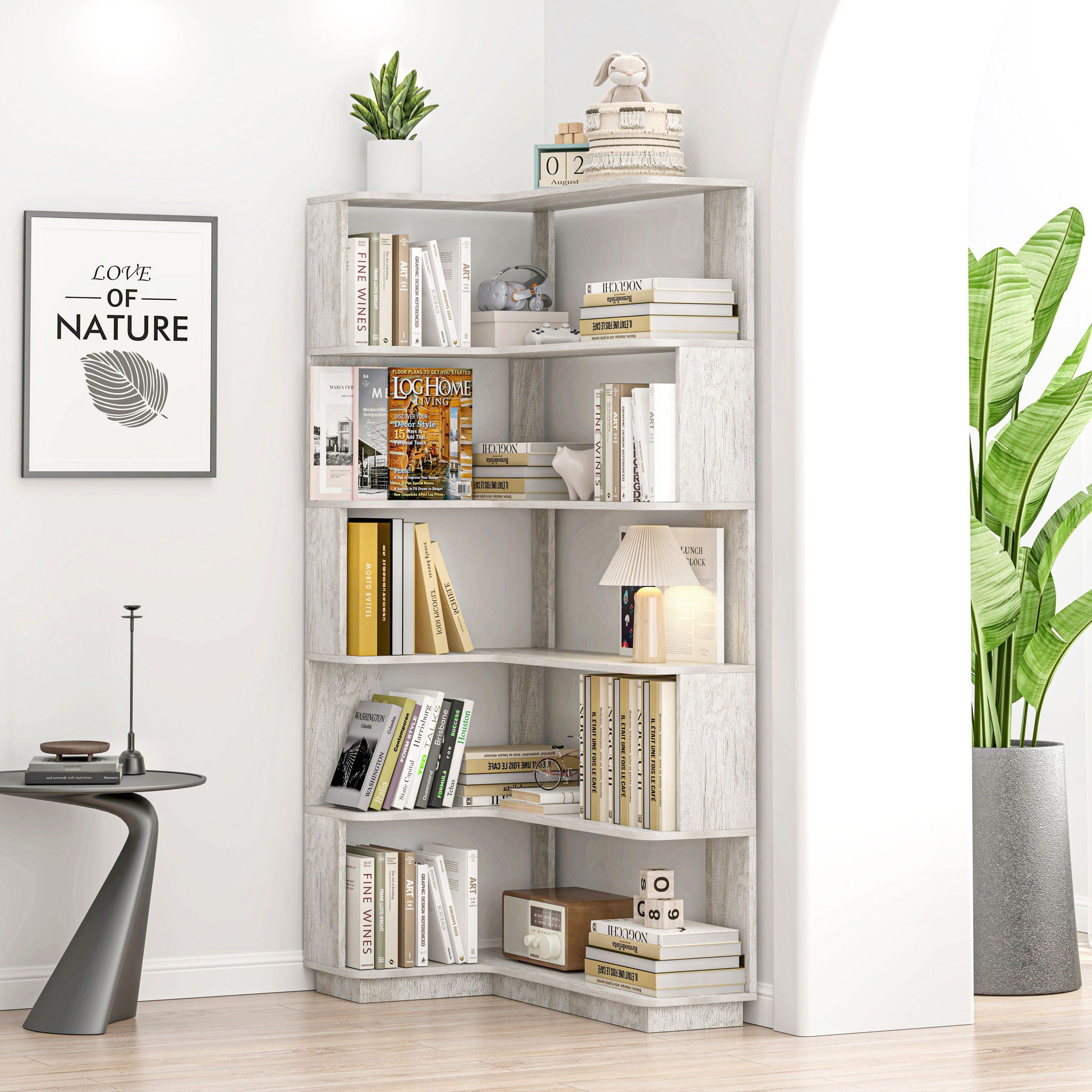 L-Shaped Corner Bookshelf