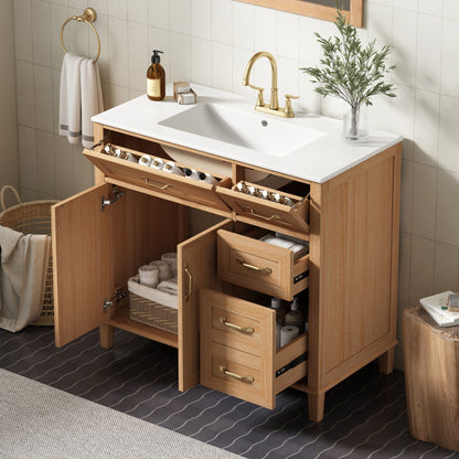 Bathroom Vanity With Sink, Soft Close Doors &amp; Drawers - Wood
