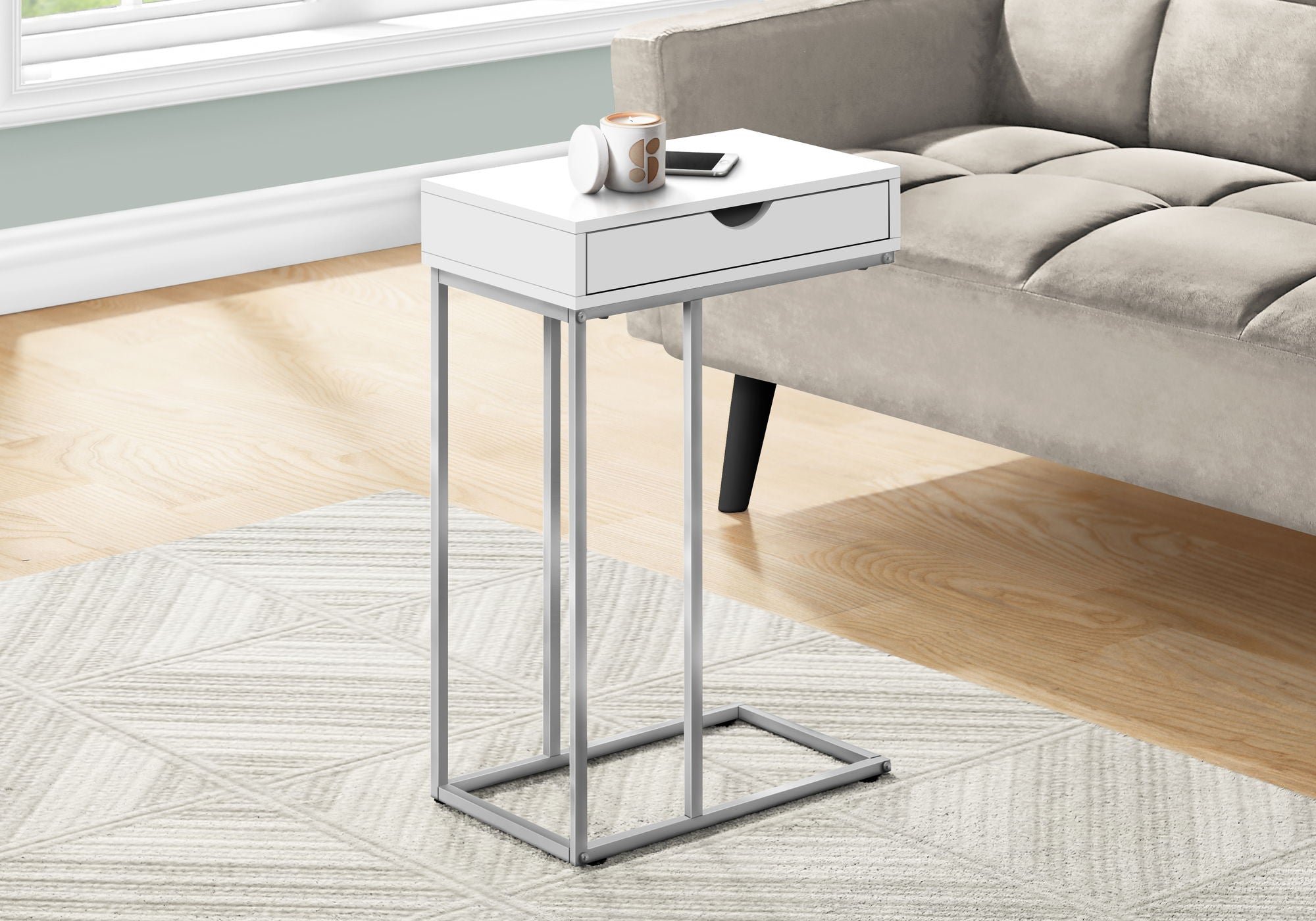Accent Table, C - Shaped Contemporary &amp; Modern Design