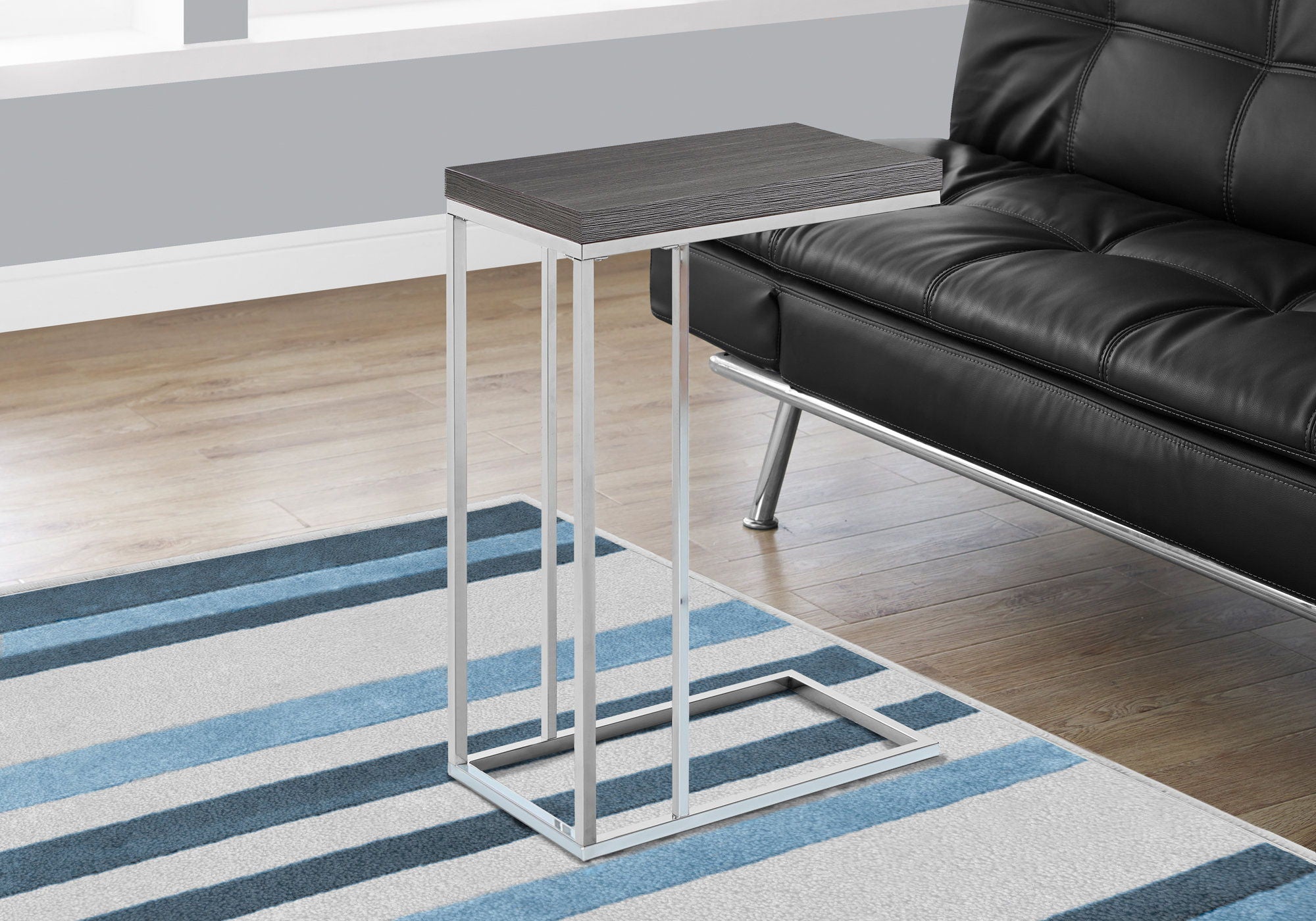 Accent Table, C - Shaped, Tempered Glass, Stylish Design Contemporary &amp; Modern