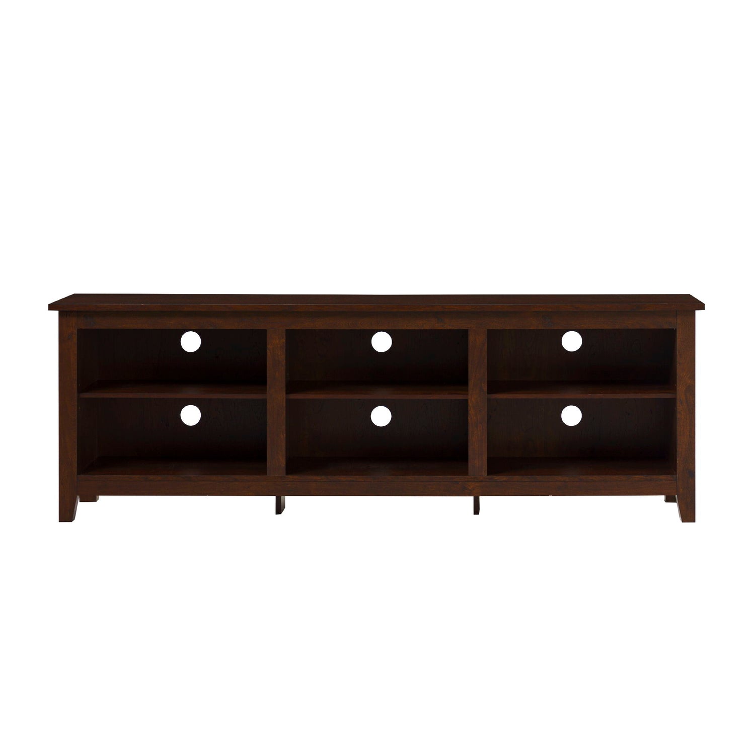 Modern Transitional 3 Shelf Open Storage 70&quot; TV Stand For 80&quot; TVs - Brown