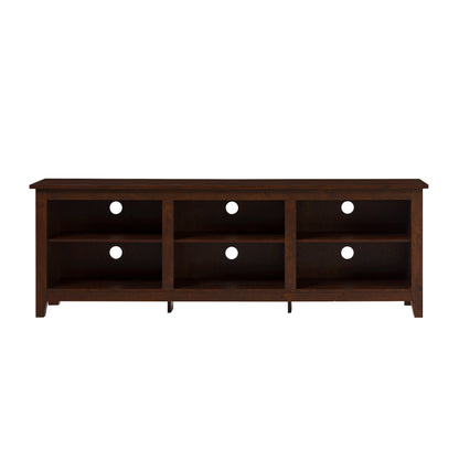 Modern Transitional 3 Shelf Open Storage 70&quot; TV Stand For 80&quot; TVs - Brown