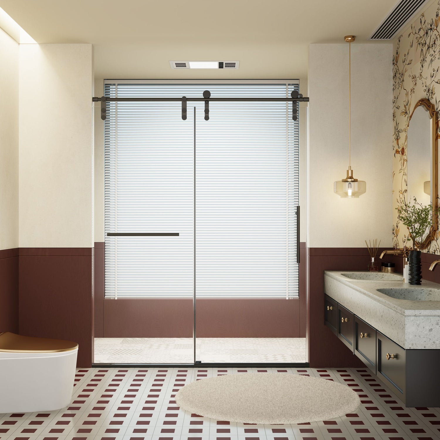Frameless Single Sliding Shower Doors With Towel Rail &amp; Handle