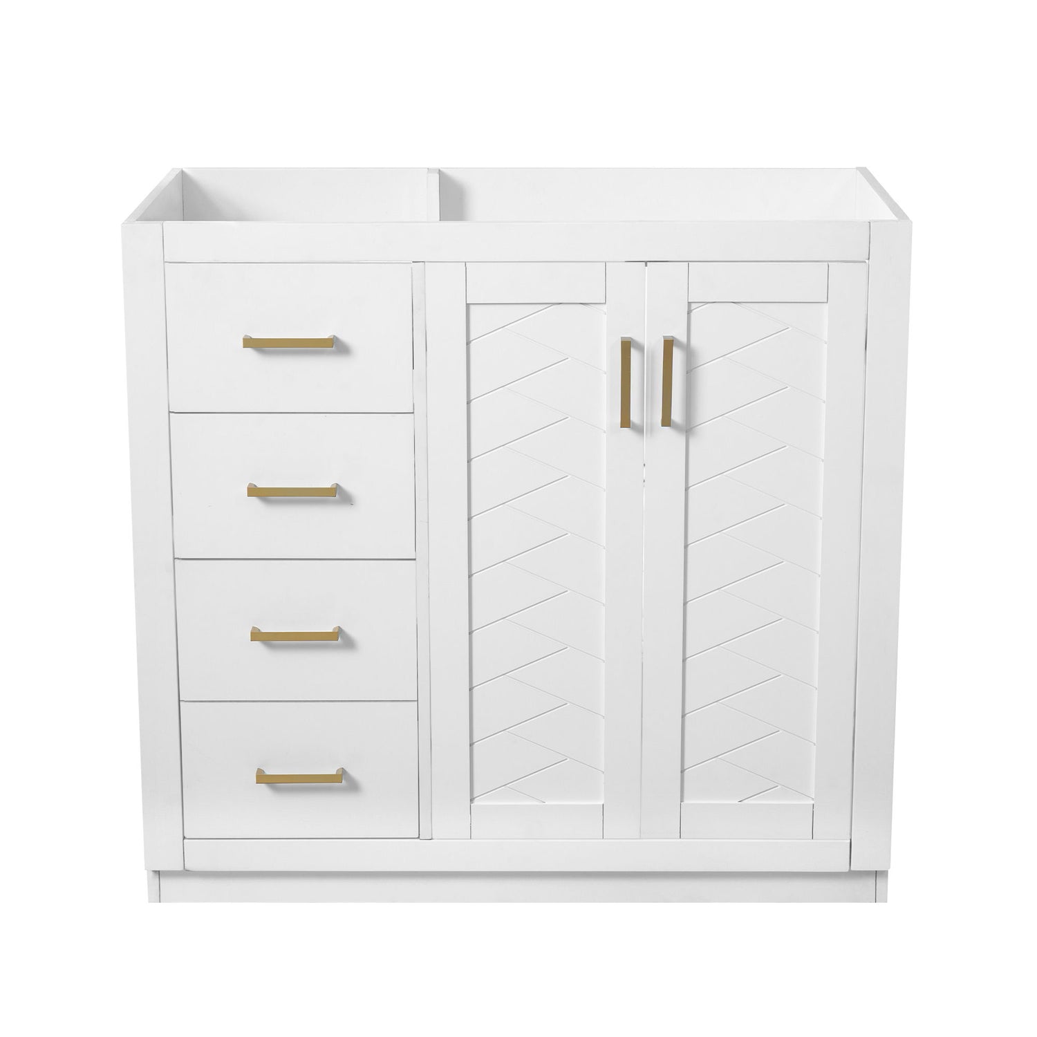 Retro Style Bathroom Vanity, 3 Drawers &amp; Soft Closing Doors