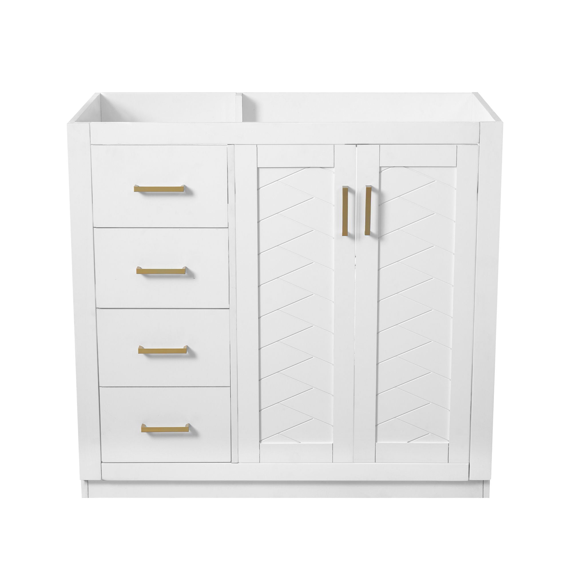 Retro Style Bathroom Vanity, 3 Drawers &amp; Soft Closing Doors