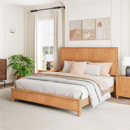 Platform Bed Frame &amp; Tall Headboard