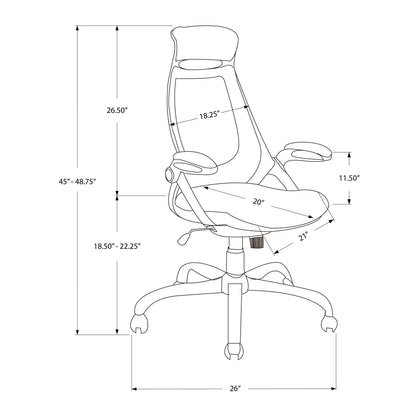 Office Chair, Adjustable Height, Swivel, Ergonomic, Armrests, Contemporary &amp; Modern