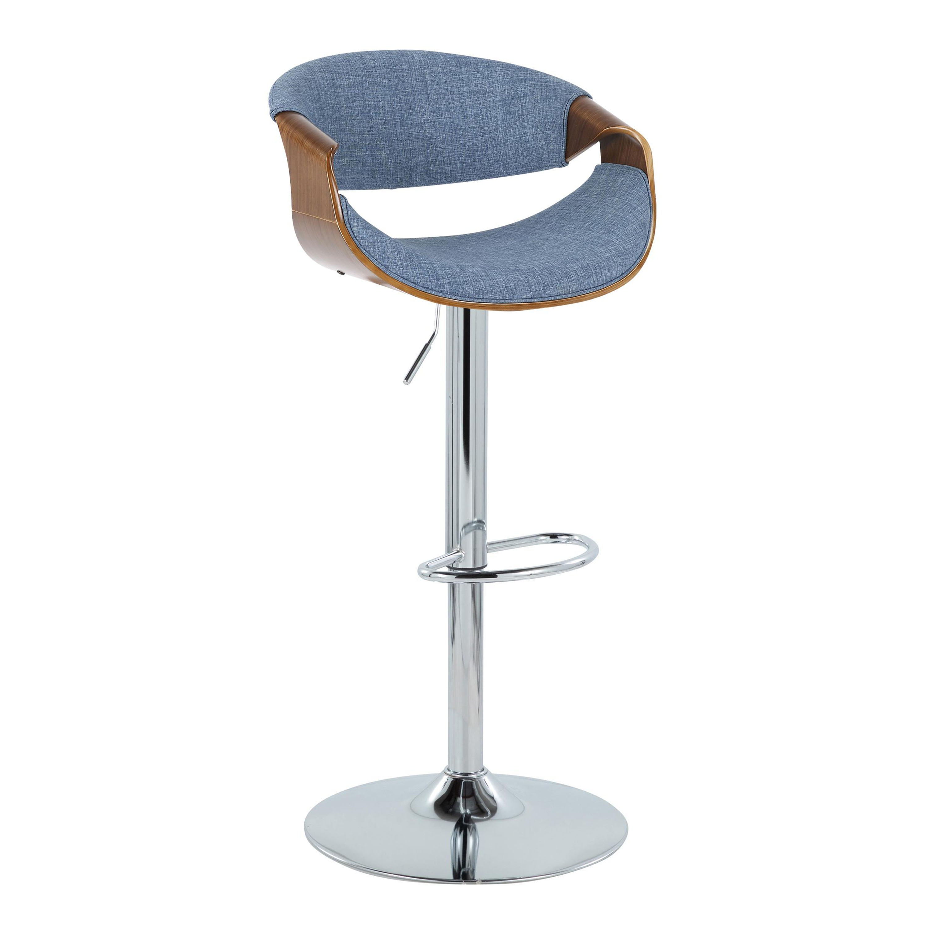 Curvo - Mid Century Modern Adjustable Barstool &amp; Swivel (Set of 2)