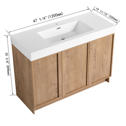 Freestanding Bathroom Vanity With Sink, Soft Close Doors