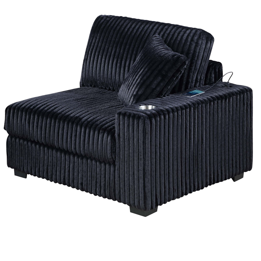 Contemporary Style Chair With Cup Holder Armrest