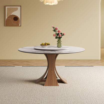 Dining Table With 35&quot; Turntable, Seats 6 - 8 - White