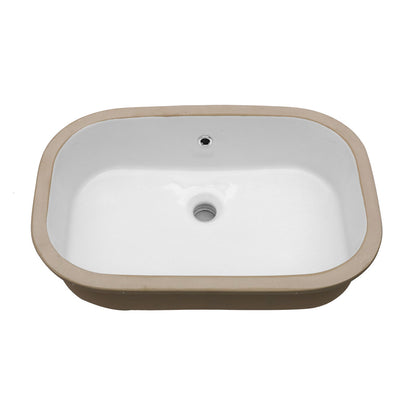 Undermount Bathroom Sink 22&quot; X 15.25&quot; With Overflow Sleek, High Temperature Fired, Stain Resistant, Smooth Polished Surface - White