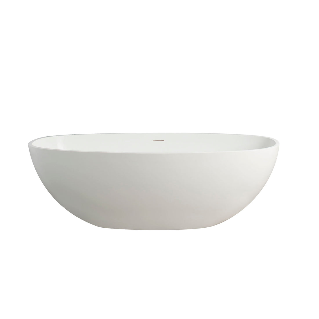 65.2&quot; Freestanding Solid Surface Soaking Bathtub For Bathroom - Matte White