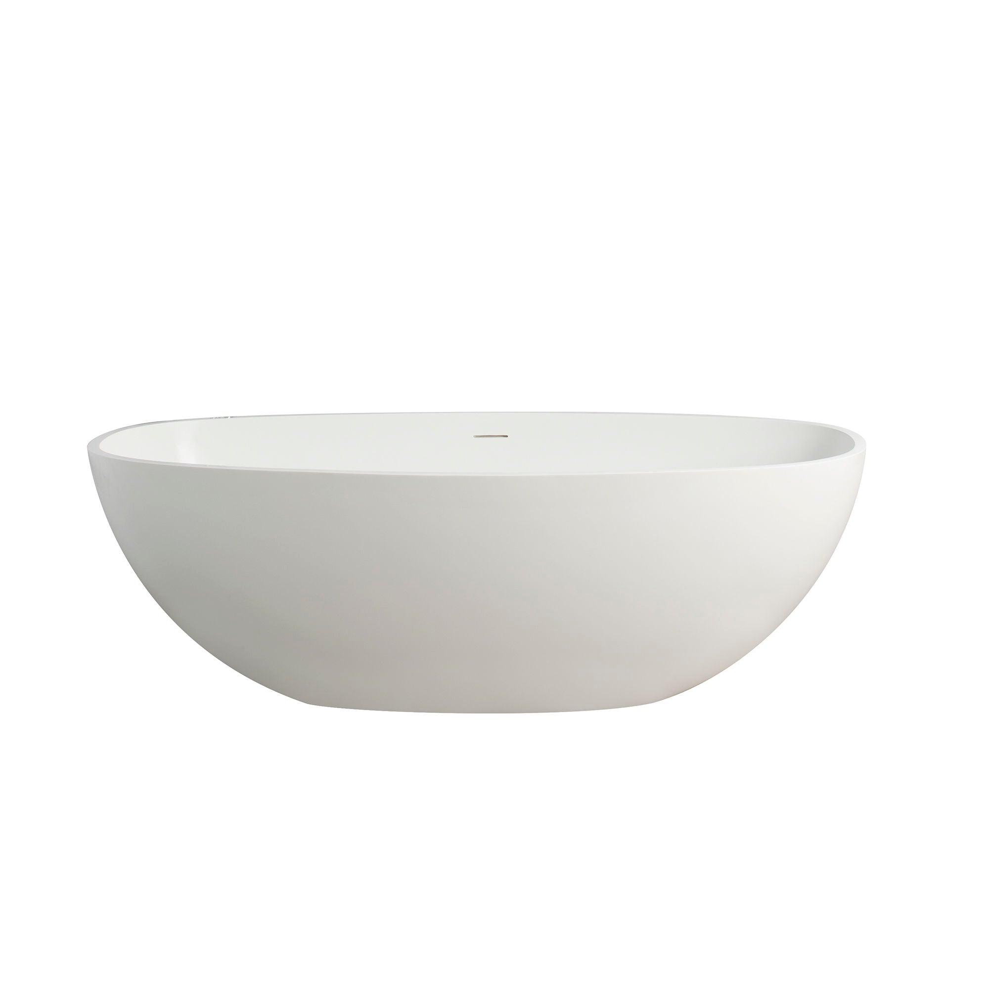 65.2&quot; Freestanding Solid Surface Soaking Bathtub For Bathroom - Matte White