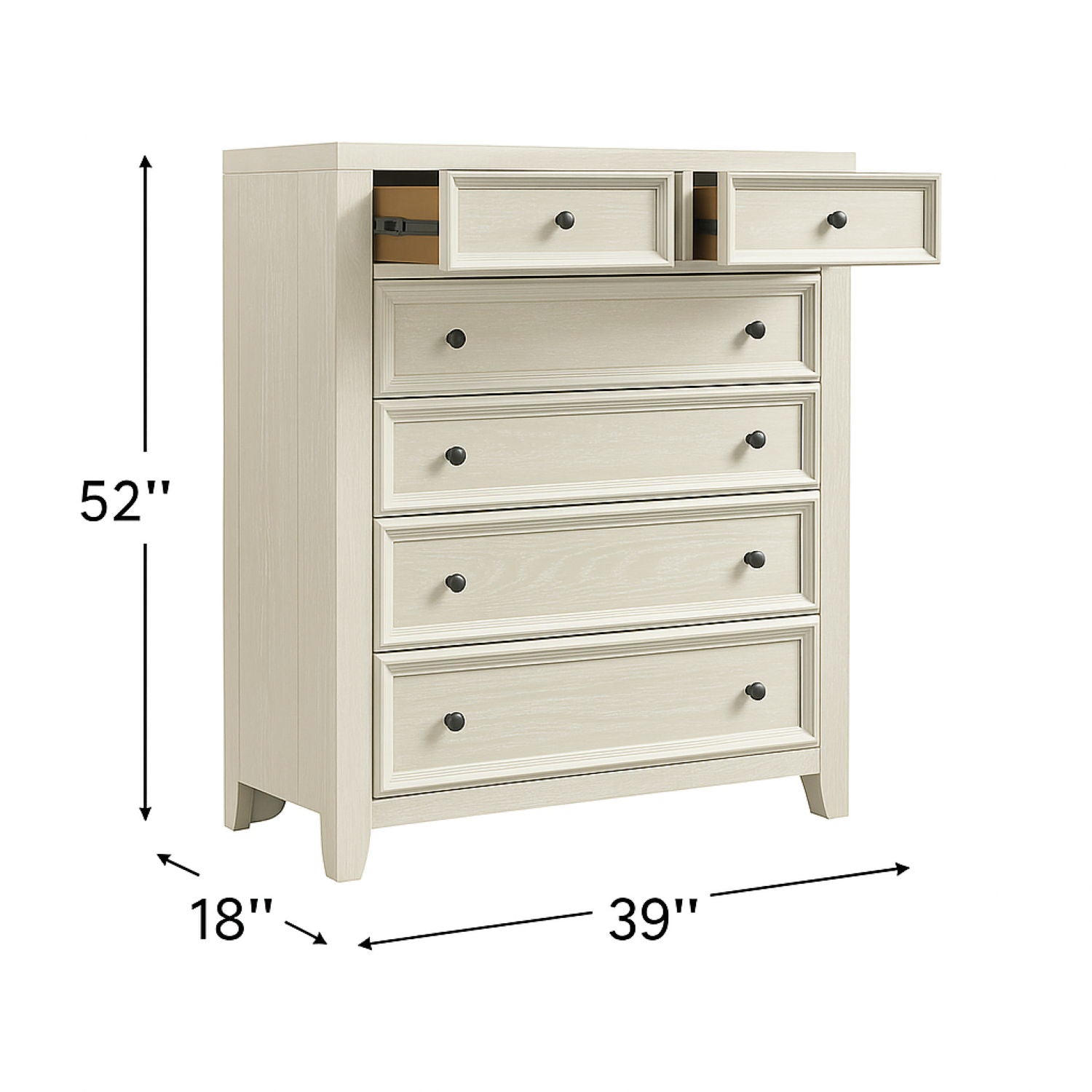 6 Drawer Chest With Knobs And Smooth Slides