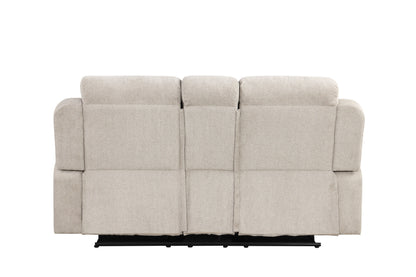Galya - Motion Loveseat With Console - Light Gray