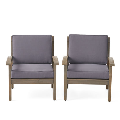 Peyton Club Chair Outdoor Seating Acacia Wood 32.25 X 28.00 X 31.25"