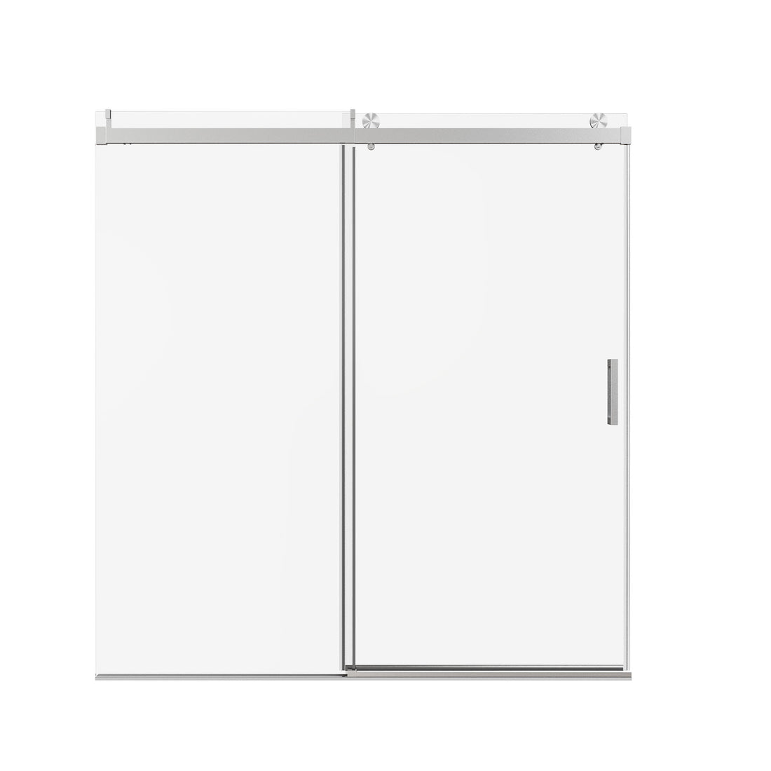Frameless Sliding Shower Door With Soft- Close, 3 / 8" Tempered Glass