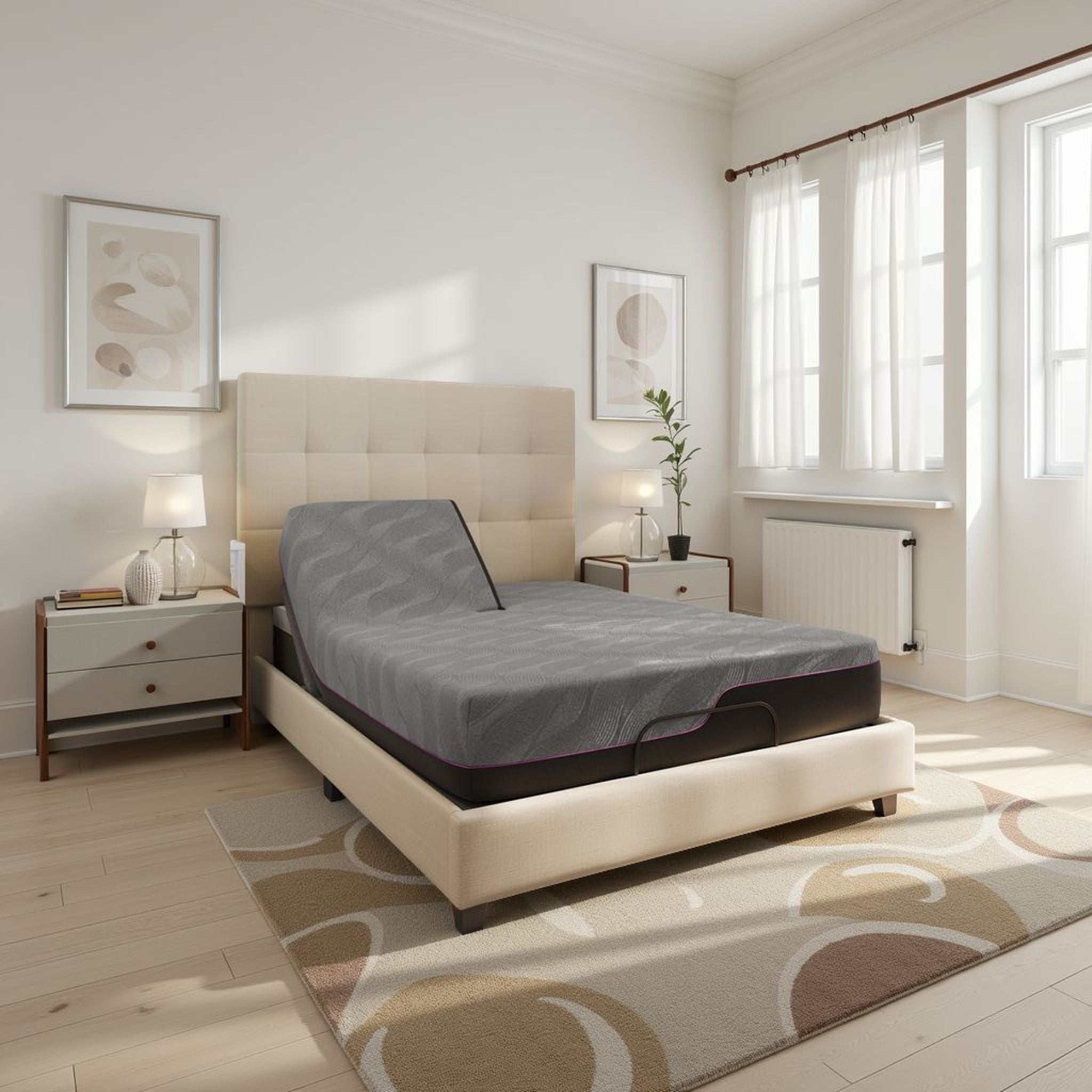 Renew - 11&quot; King Size Flex Head Cooling Fast Responding Latex Foam Mattress - Gray