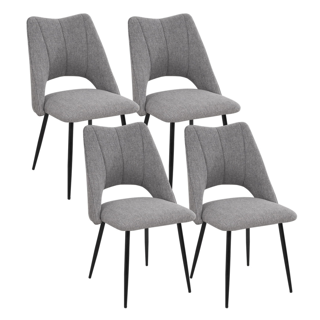 Chair With High Resilience Filling, Adjustable Feet For Kitchens (Set of 4)