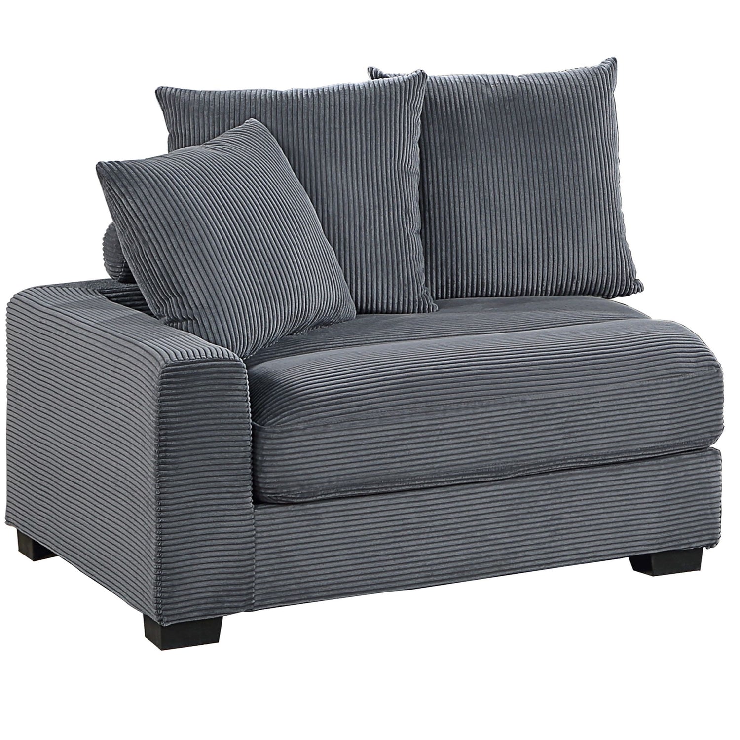 5 Piece Modular Sectional Set Couch With LAF &amp; RAF Chairs, Living Room Furniture - Dark Gray