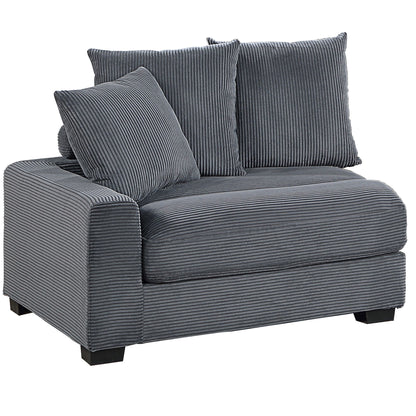 5 Piece Modular Sectional Set Couch With LAF &amp; RAF Chairs, Living Room Furniture - Dark Gray