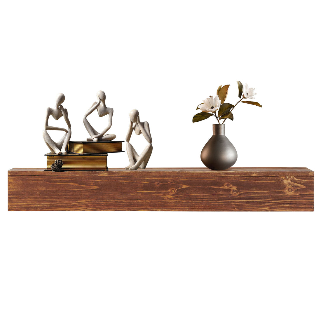 Rustic Wood Fireplace Mantel, Wall-Mounted &amp; Floating Shelf For Home Decor